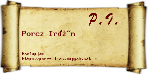 Porcz Irén névjegykártya